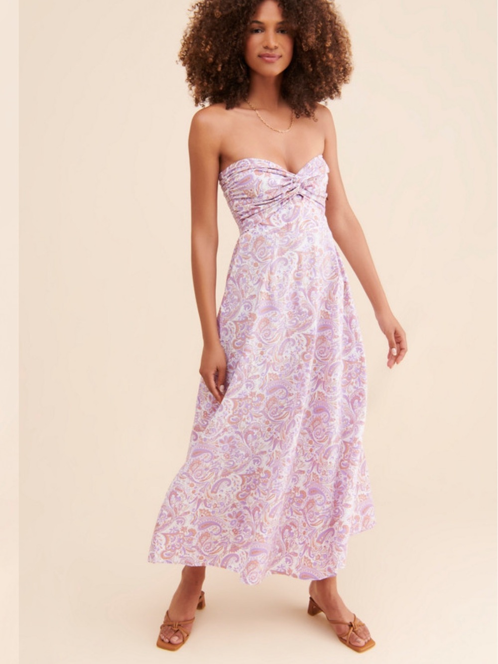 Lusana Melody Strapless Dress